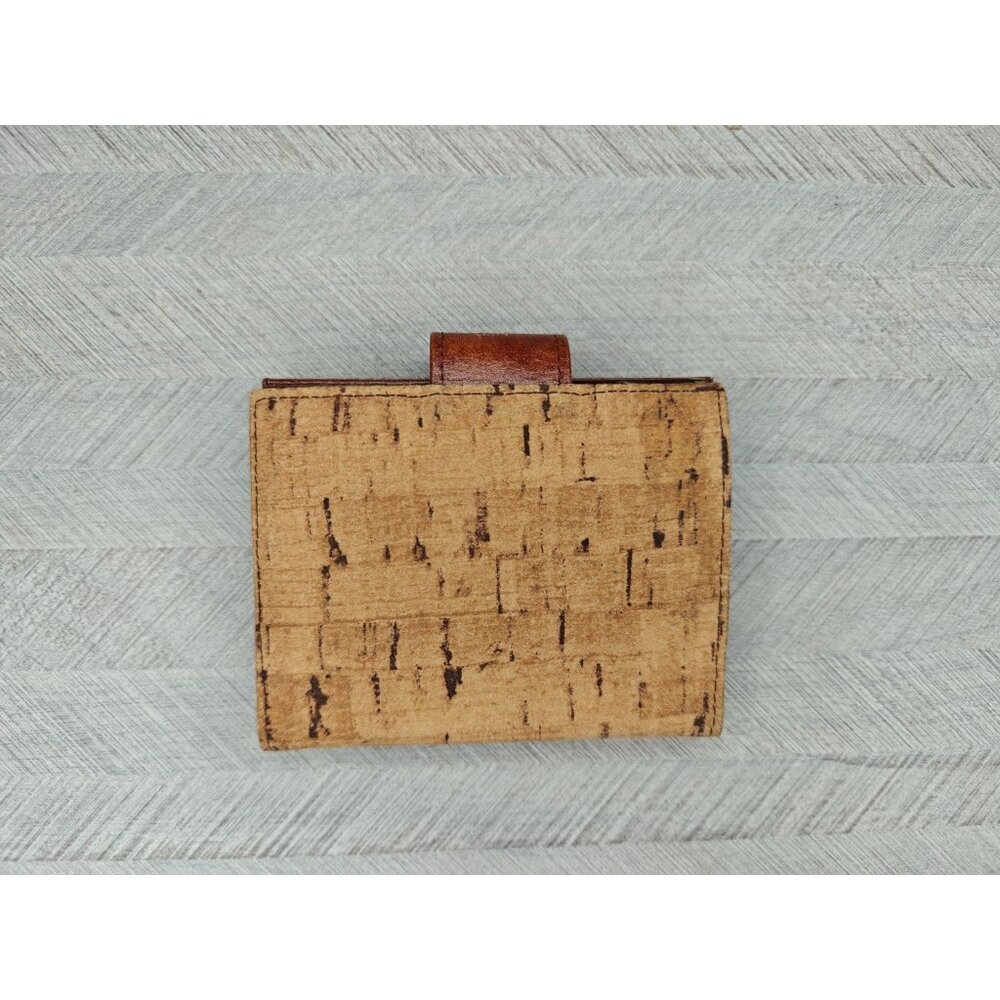 Vintage Baronet Women's Cork Leather Wallet Snap Closure Bifold - Picture 6 of 10
